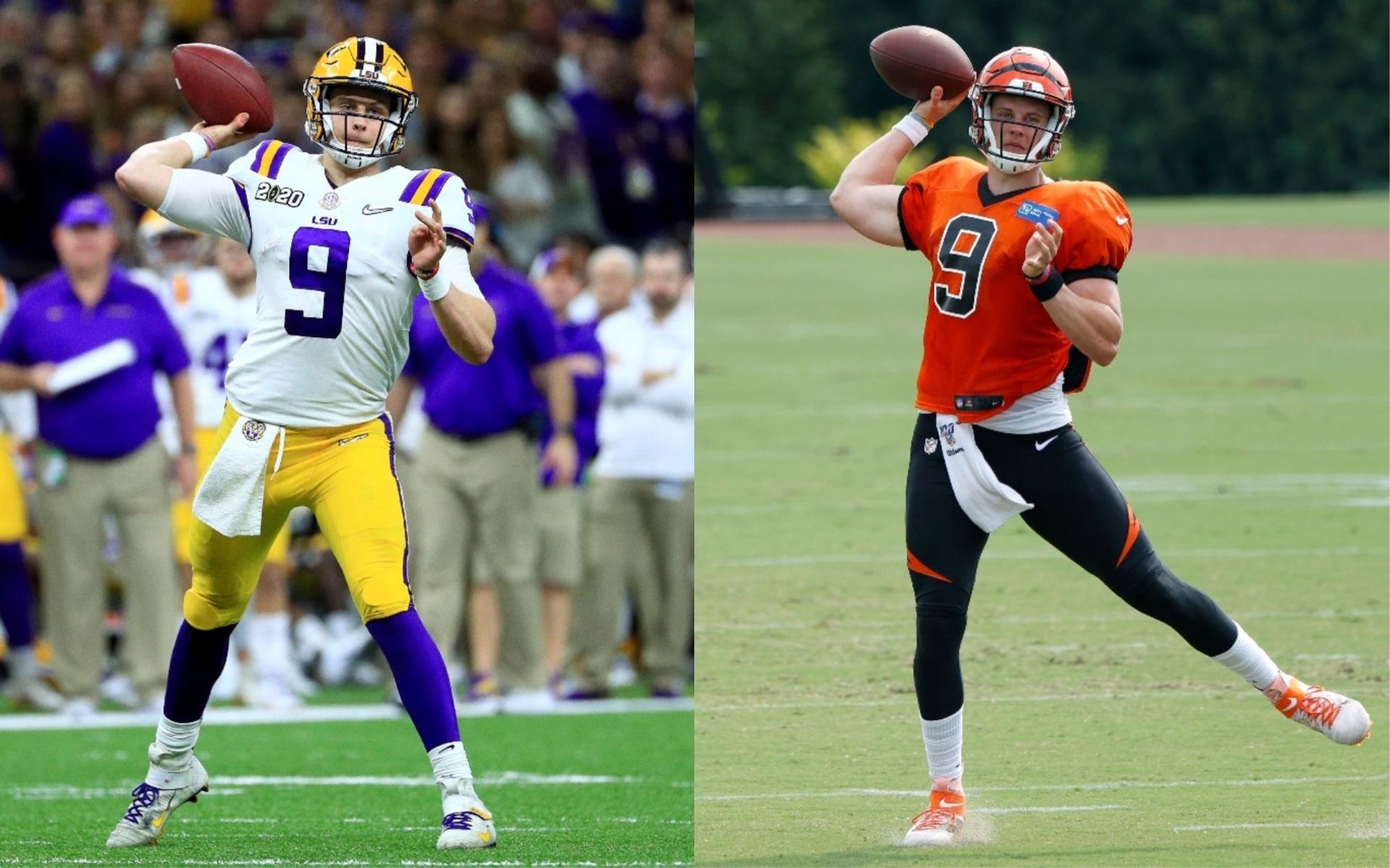 Joe Burrow of LSU and the Cincinnati Bengals