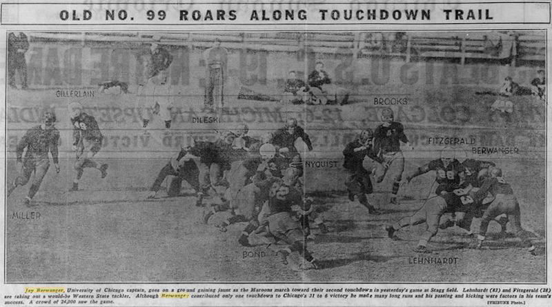 Jay Berwanger and Chicago facing Western State
